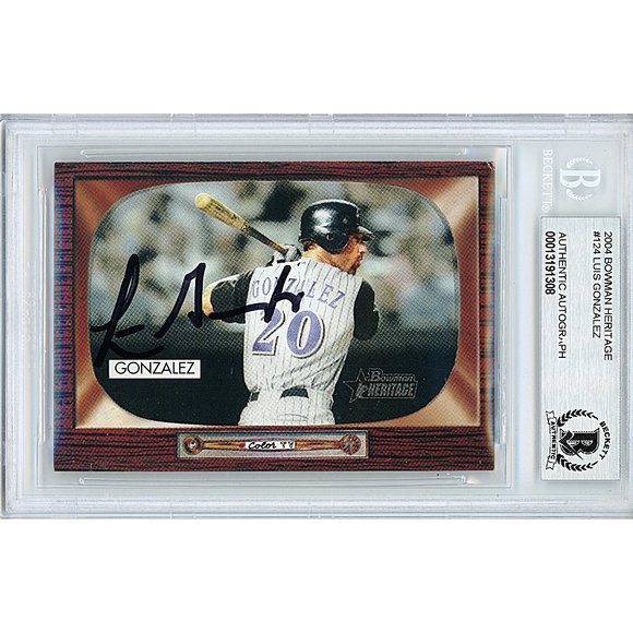 Luis Gonzalez DBacks Signed '04 Bowman Heritage Baseball Card Beckett Autograph - Picture 1 of 6